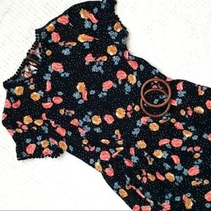 Xhilaration Floral Black Dress - S